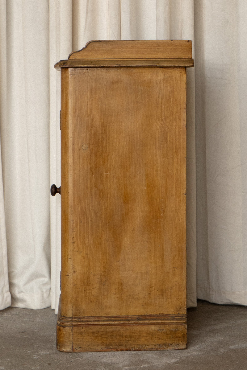 Single English Bedside Locker | Antique Pine Nightstand Cabinet - IDYLL MANOR