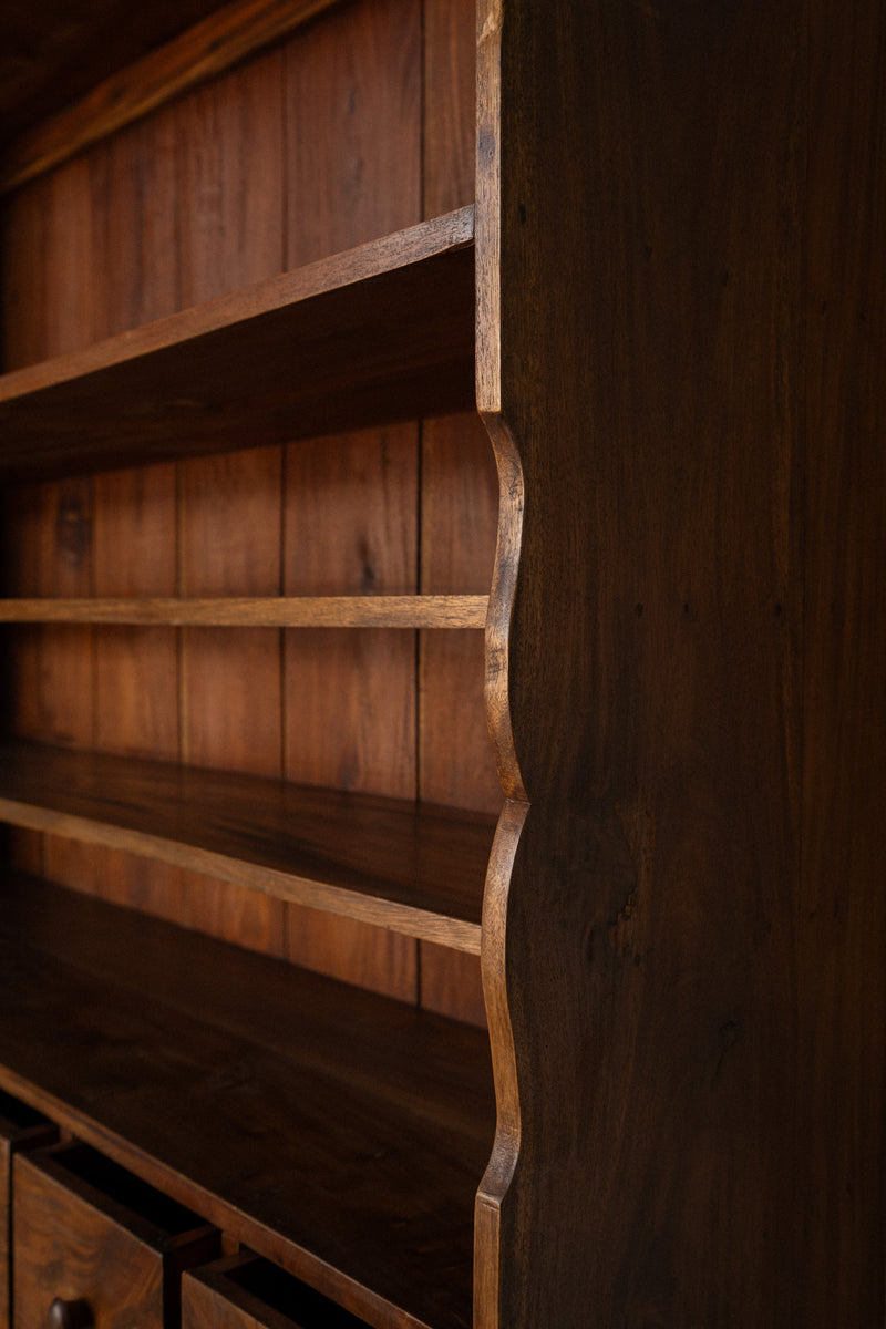 Apothecary Bookcase | Oak 18 Drawer Storage Piece - IDYLL MANOR