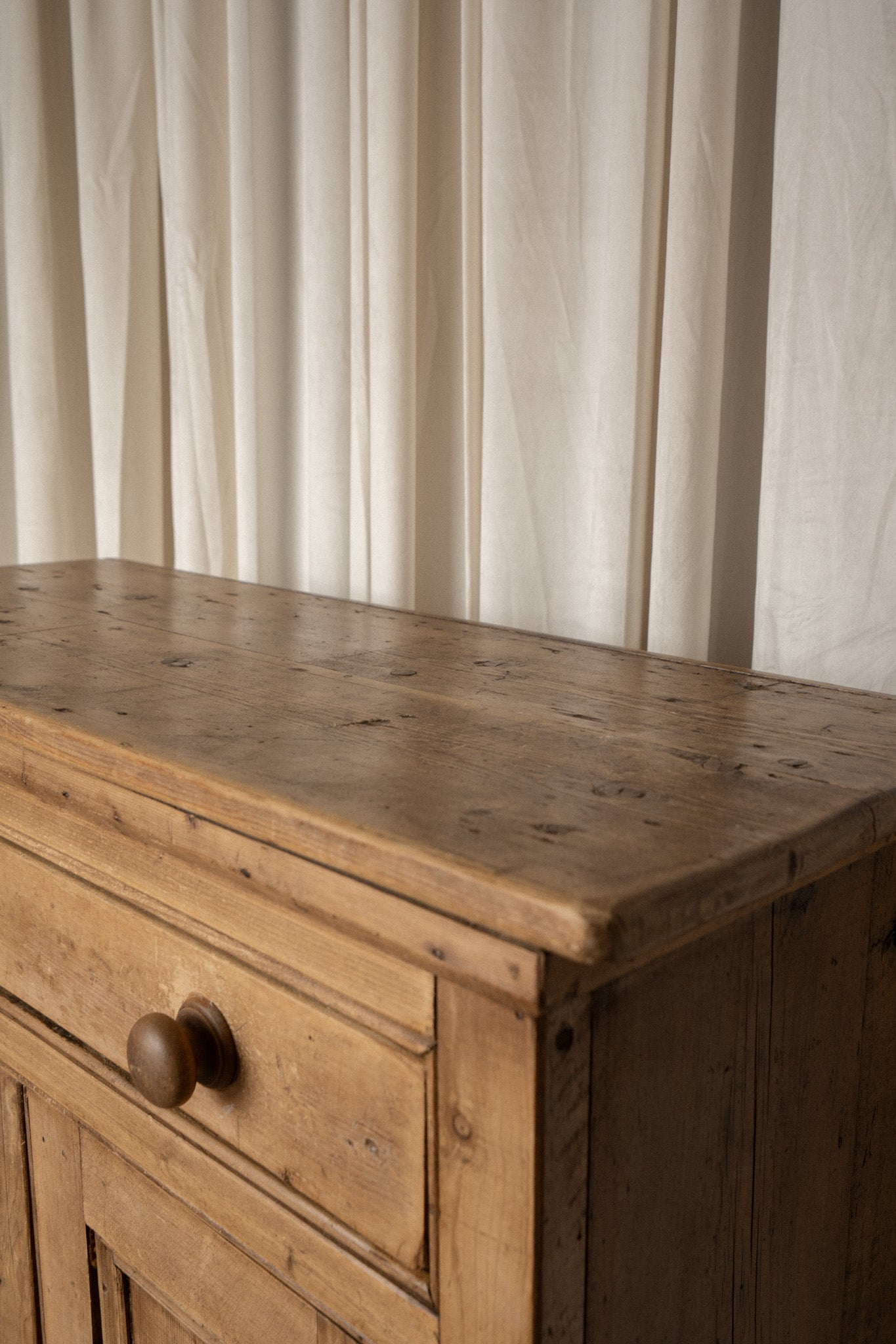 Antique Pine Cupboard | One Drawer Cabinet - IDYLL MANOR