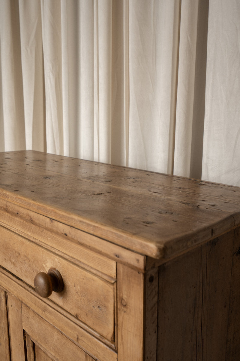 Antique Pine Cupboard | One Drawer Cabinet - IDYLL MANOR