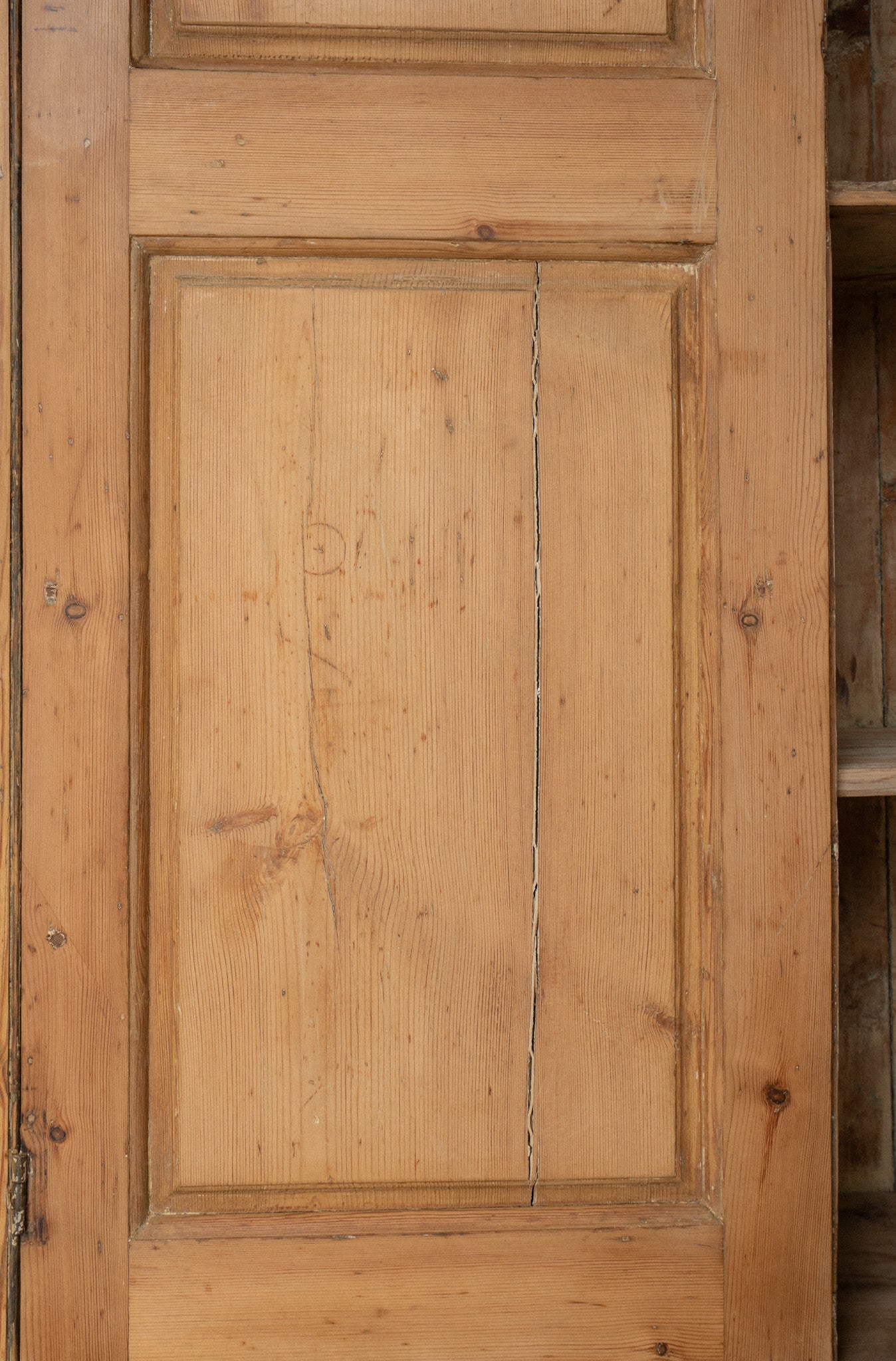 19th Century Victorian Pine Cupboard | Antique Light Pine Armoire Cabinet - IDYLL MANOR