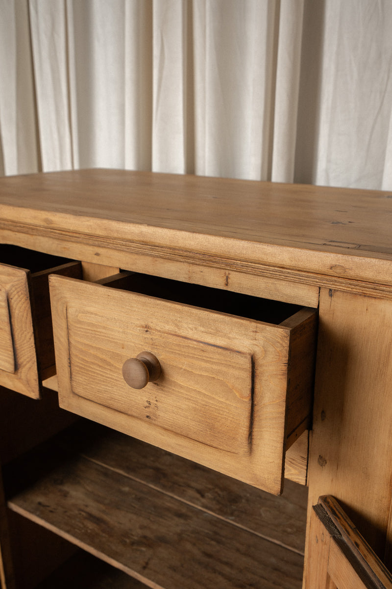 Antique Pine Storage Cabinet | 2 Door 2 Drawer - IDYLL MANOR