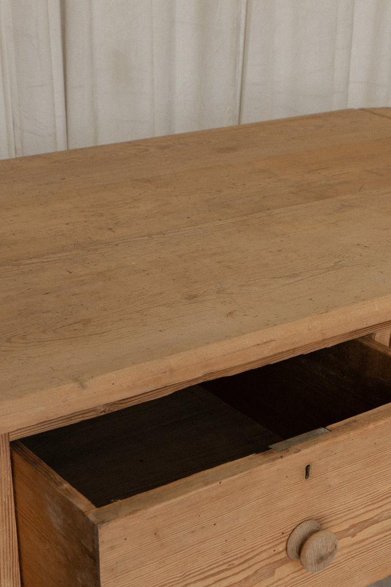 Antique Pine Drop End Hall Table | Kitchen Island - IDYLL MANOR