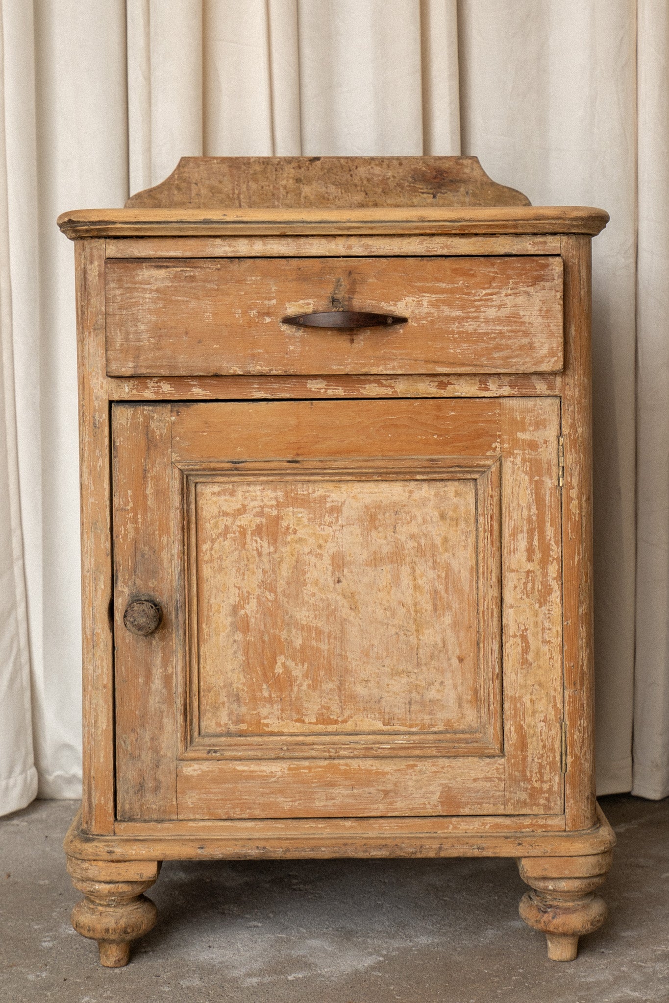 Victorian Pine Bedside Cupboard | Antique Washstand Nightstand - IDYLL MANOR