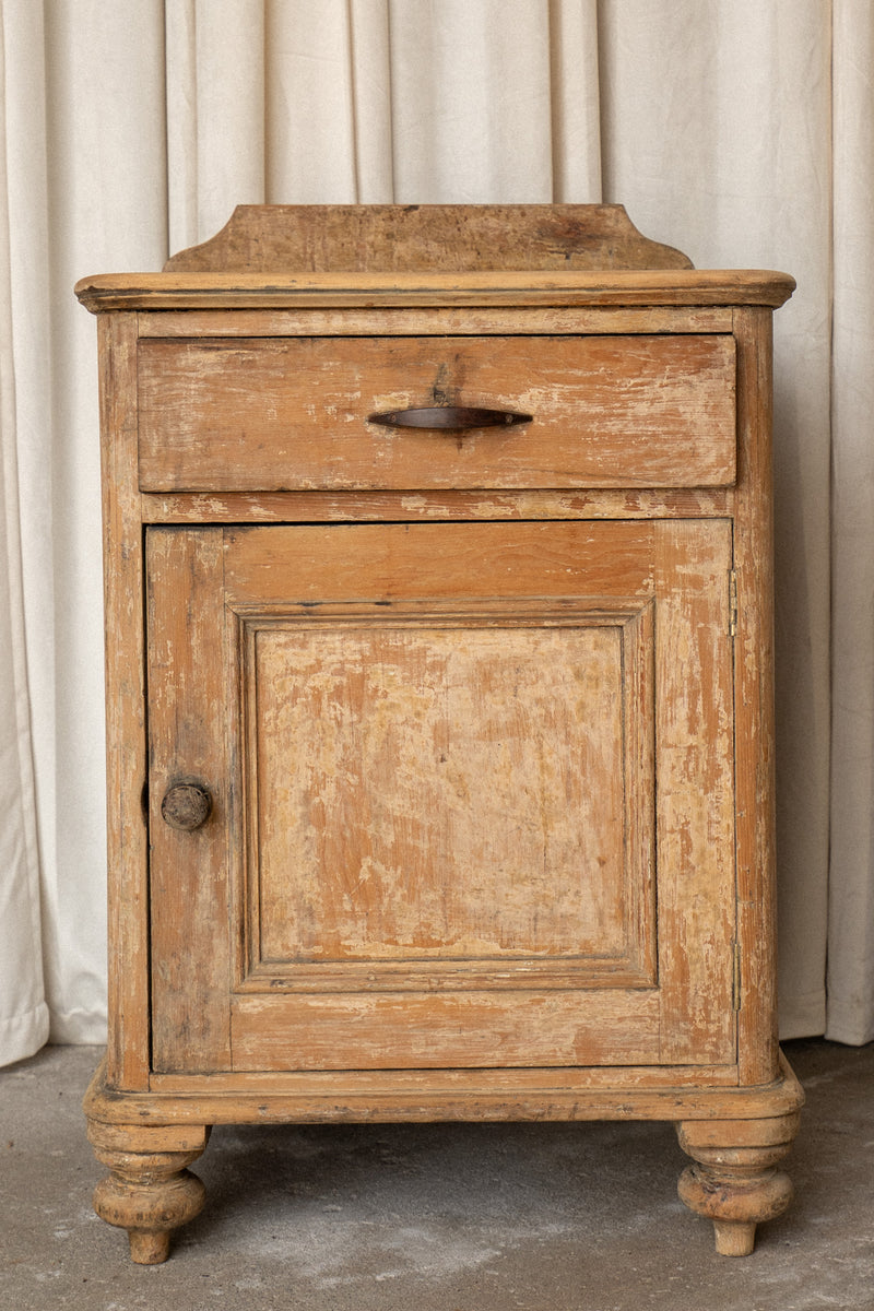 Victorian Pine Bedside Cupboard | Antique Washstand Nightstand - IDYLL MANOR