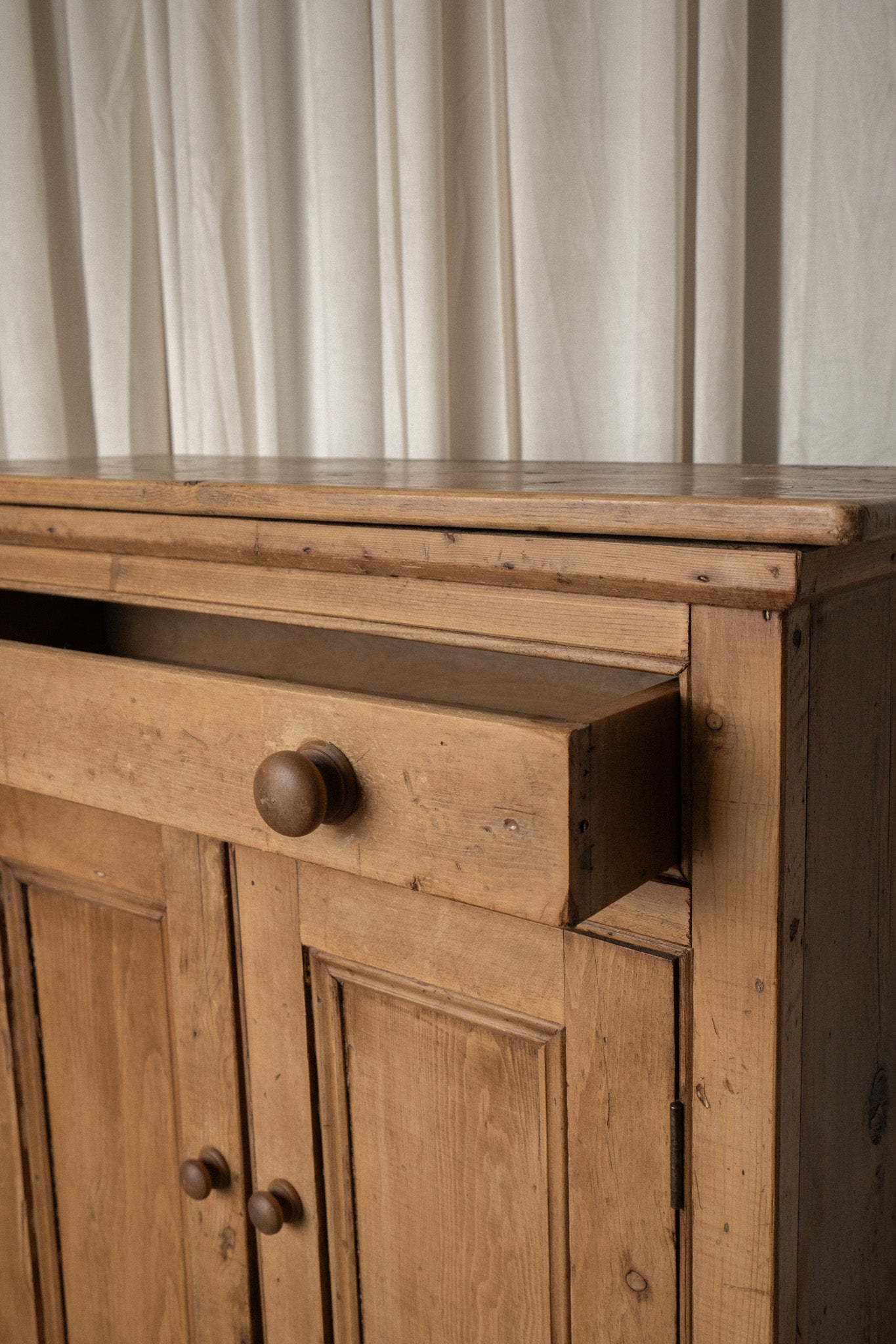 Antique Pine Cupboard | One Drawer Cabinet - IDYLL MANOR