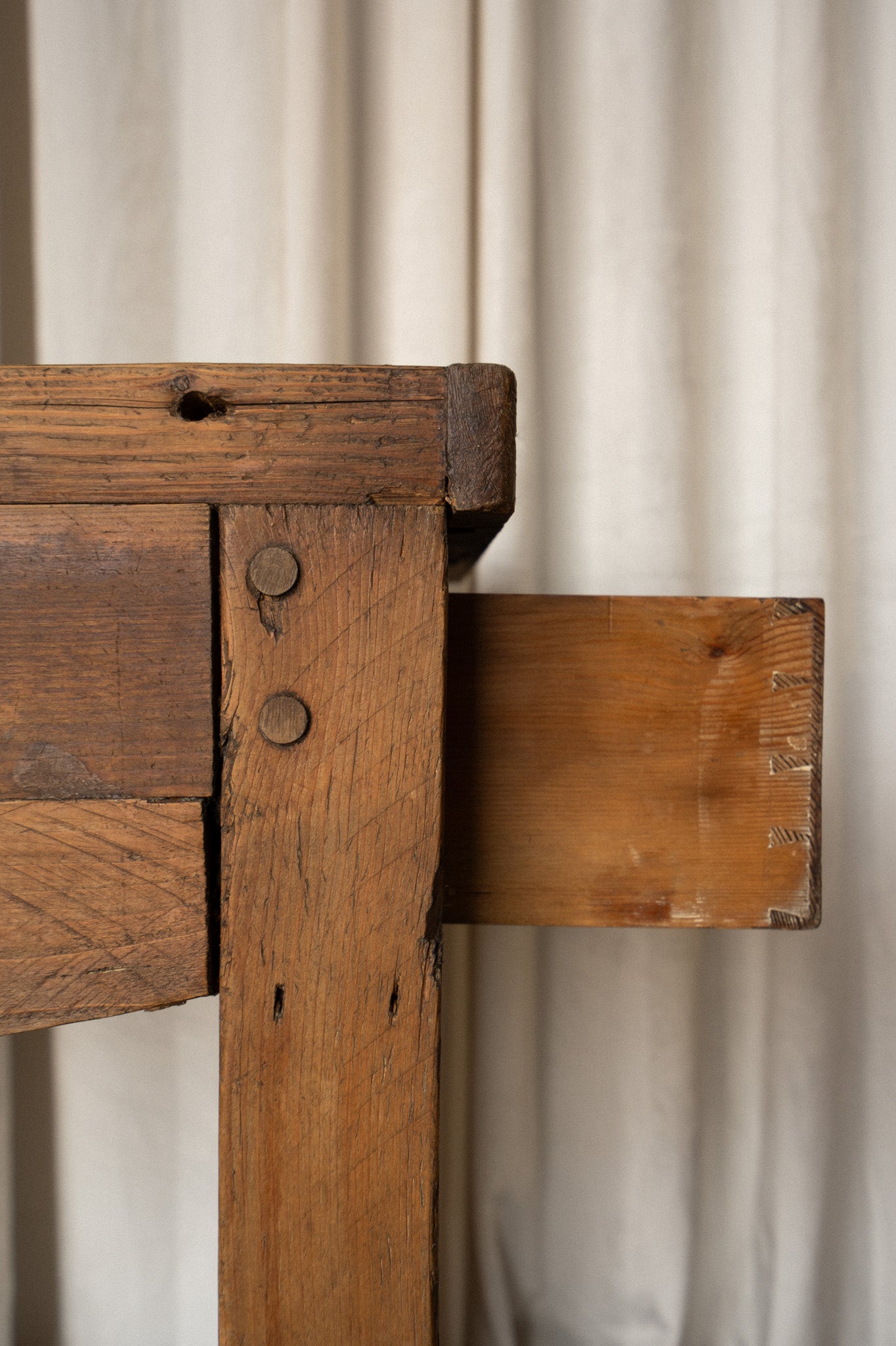 Pine Kitchen Prep Table | 2 Drawers - IDYLL MANOR