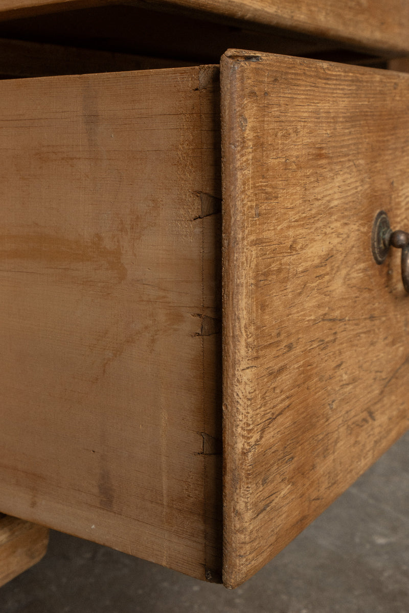 Victorian Pine Sideboard | Antique 7 Drawer Server with Bun Feet - IDYLL MANOR