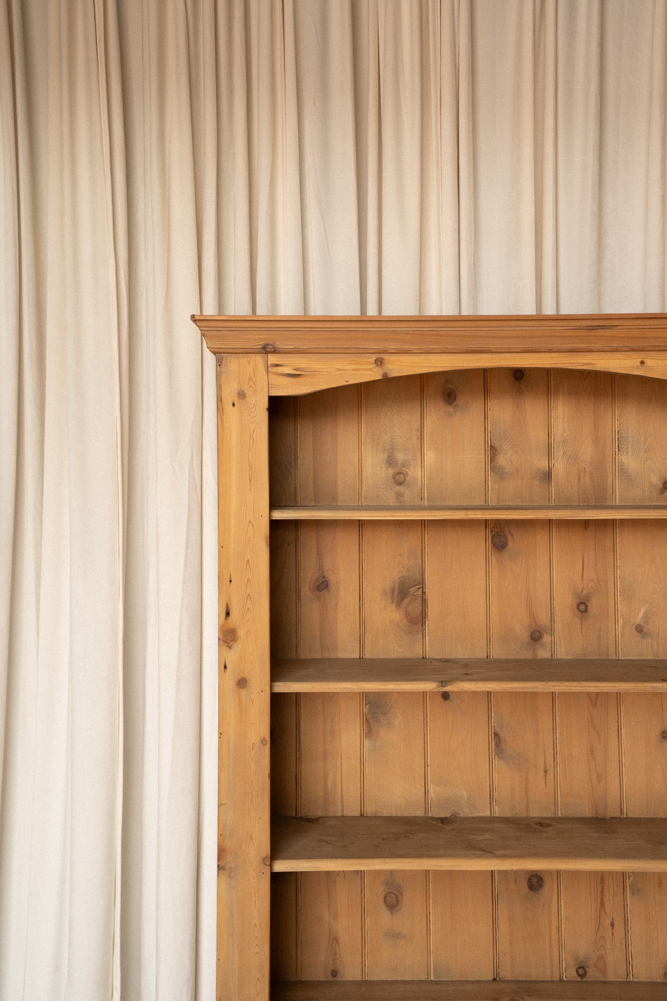Solid Light Pine Bookcase | Open Shelving Cabinet - IDYLL MANOR