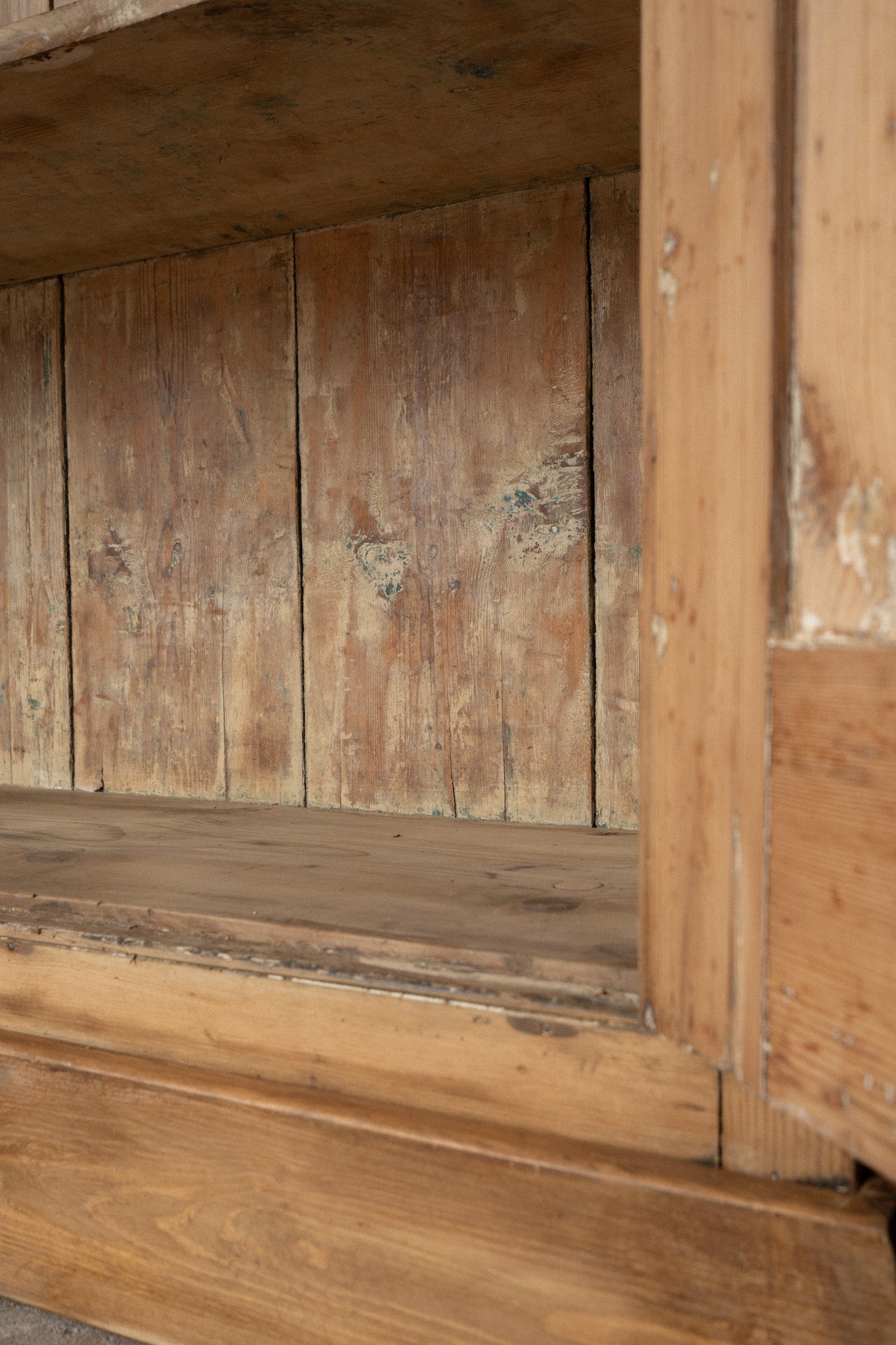 19th Century Victorian Pine Cupboard | Antique Light Pine Armoire Cabinet - IDYLL MANOR
