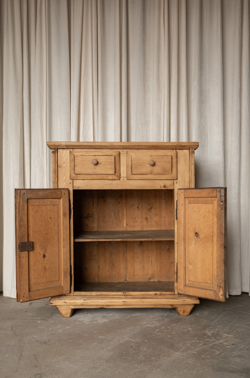 Antique Pine Storage Cabinet | 2 Door 2 Drawer - IDYLL MANOR