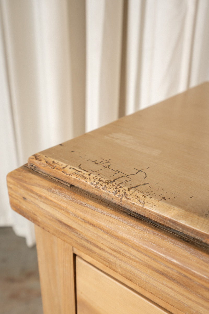 Antique Pine Cabinet | 3 Drawer & Cupboard Sideboard - IDYLL MANOR