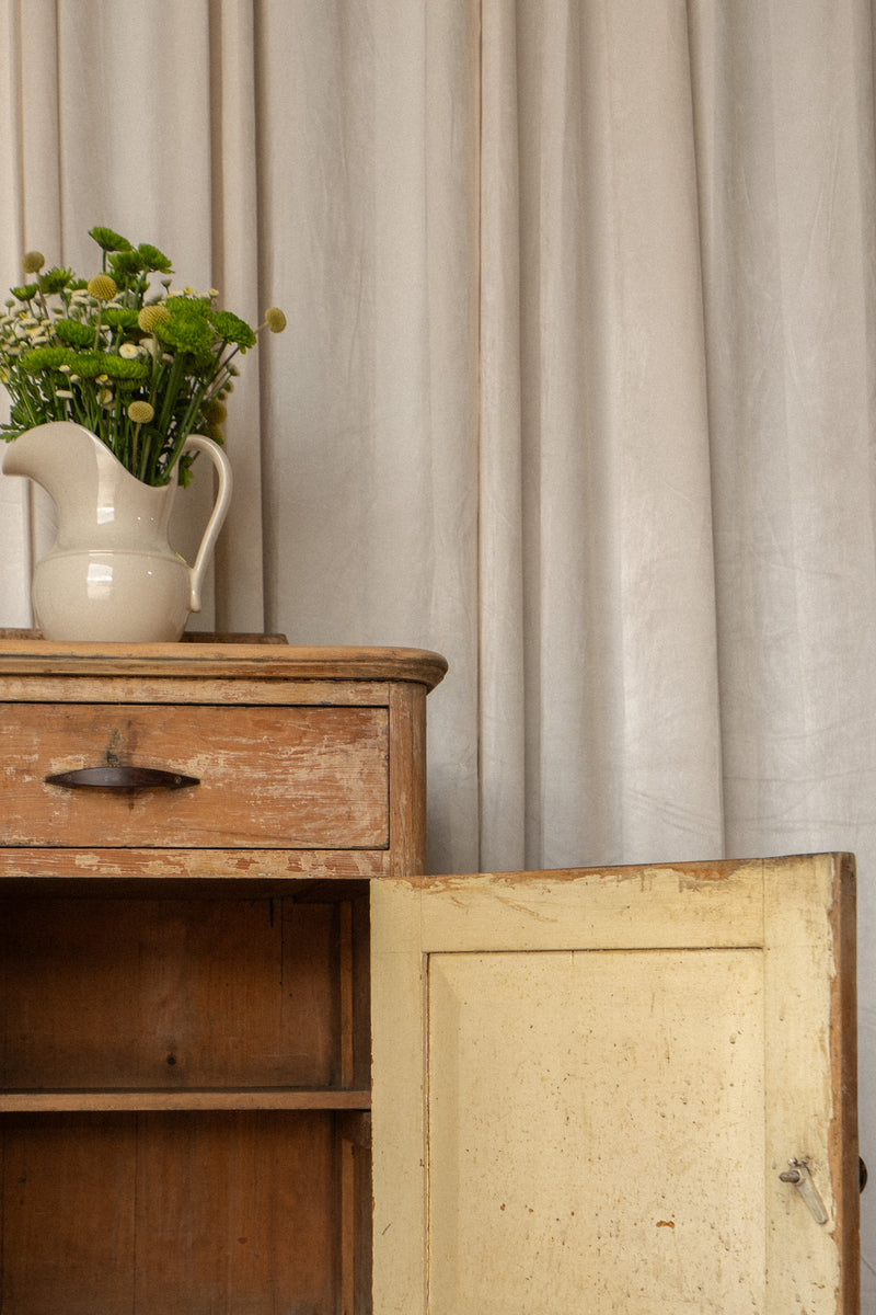 Victorian Pine Bedside Cupboard | Antique Washstand Nightstand - IDYLL MANOR