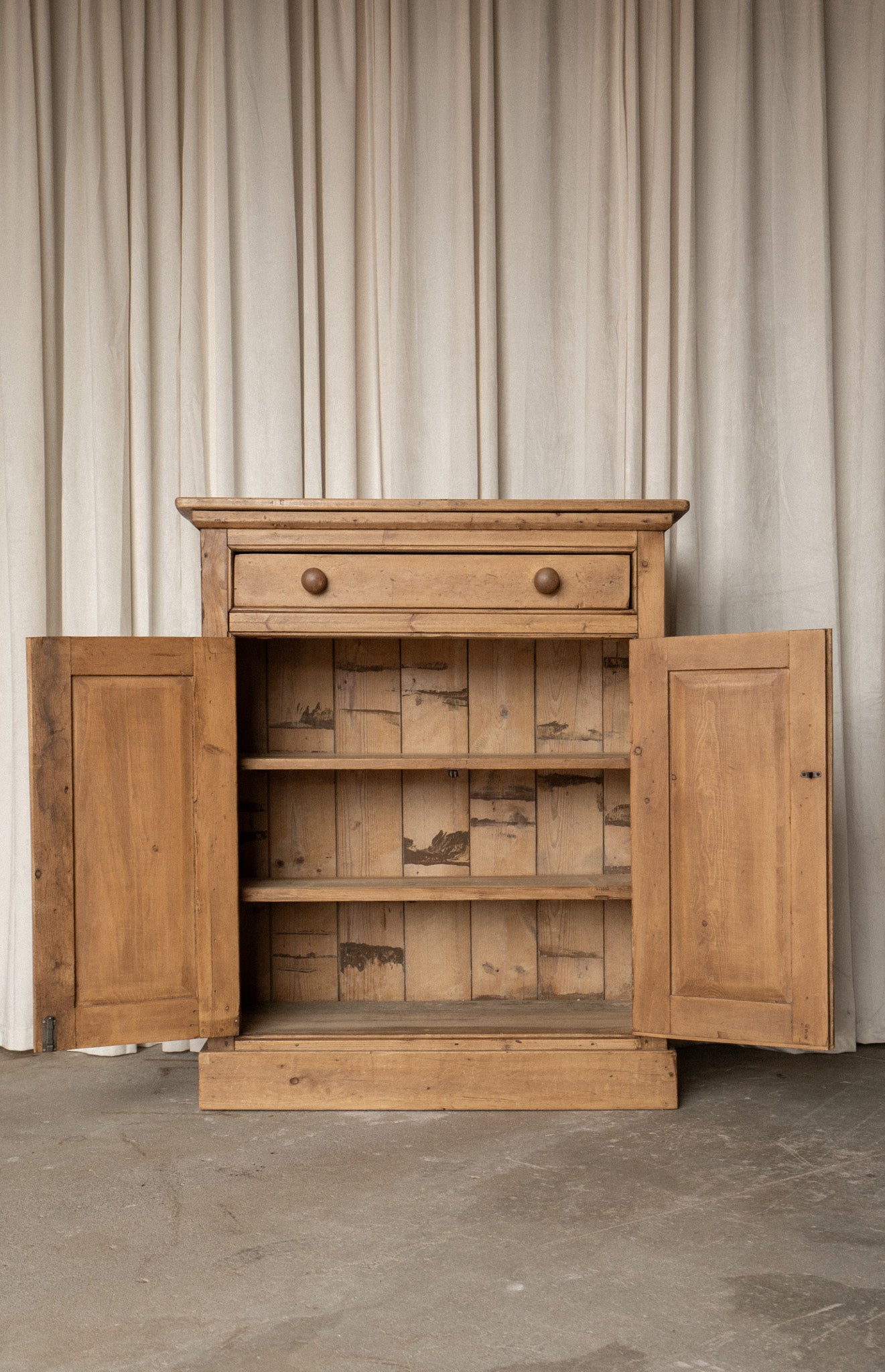 Antique Pine Cupboard | One Drawer Cabinet - IDYLL MANOR