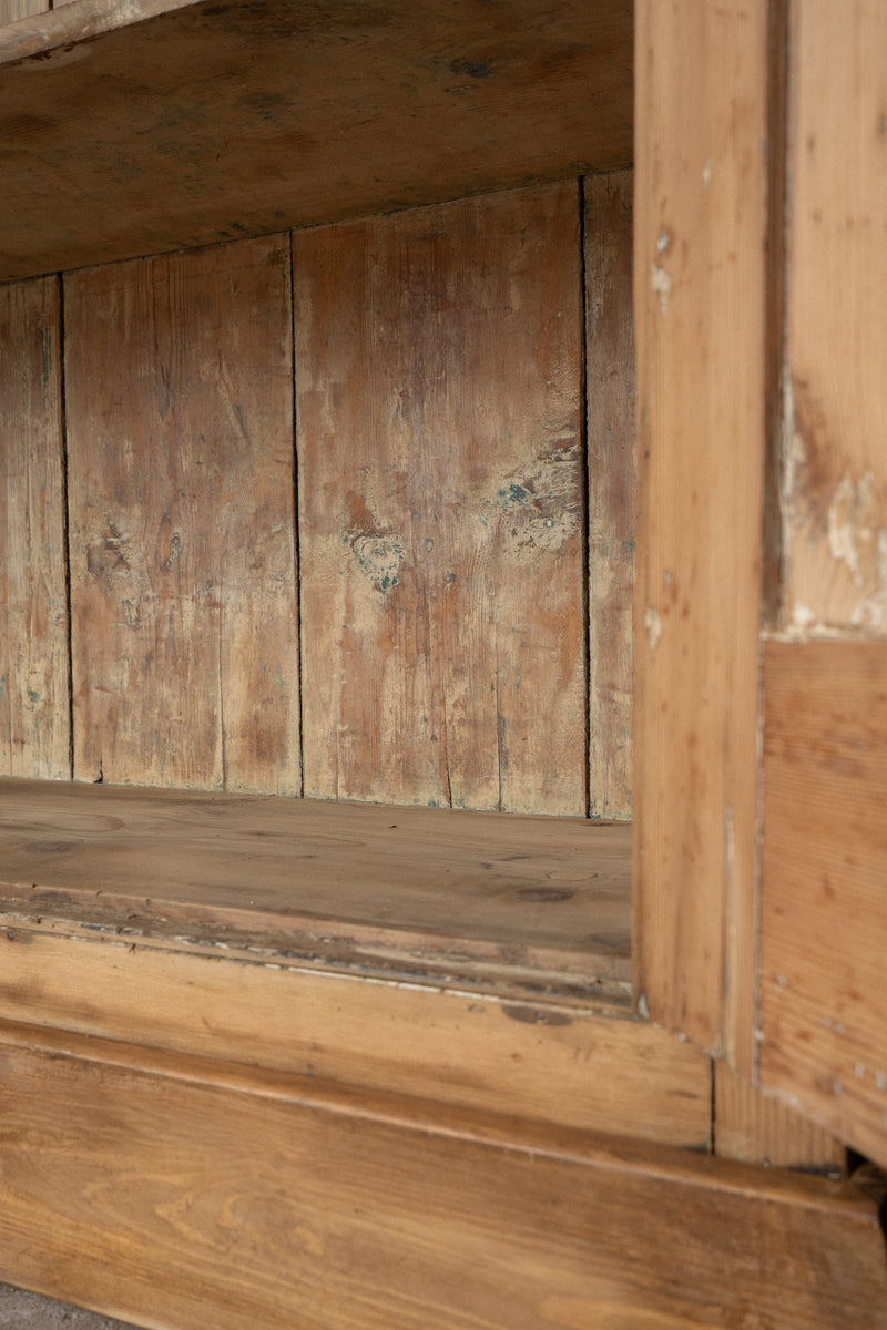 19th Century Victorian Pine Cupboard | Antique Light Pine Armoire Cabinet - IDYLL MANOR