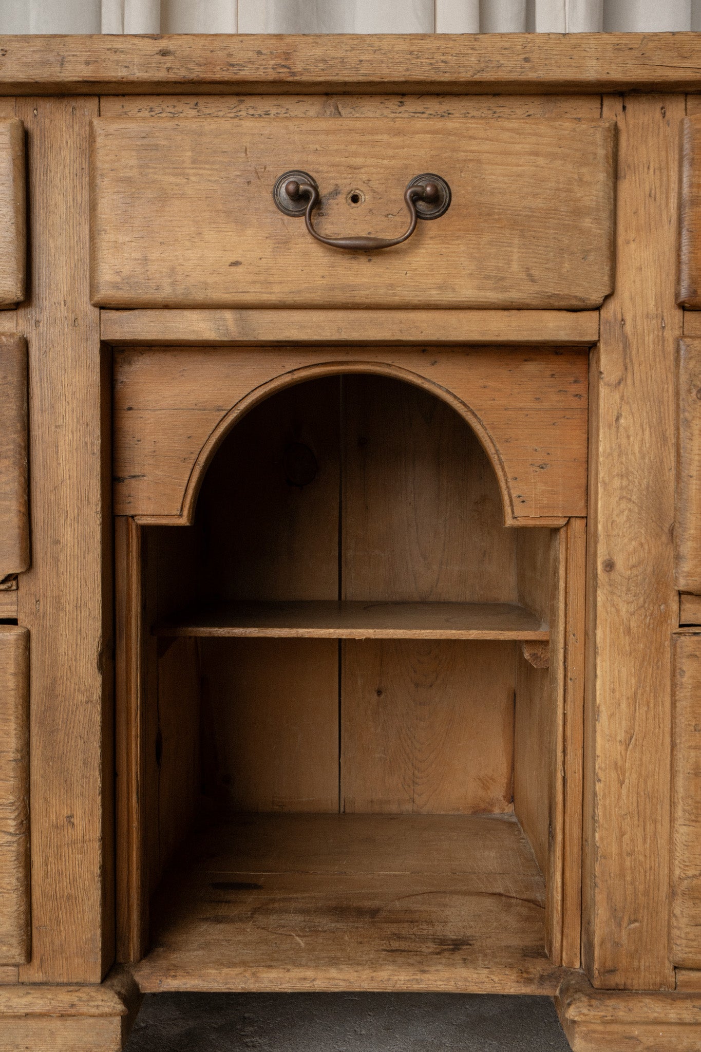 Victorian Pine Sideboard | Antique 7 Drawer Server with Bun Feet - IDYLL MANOR