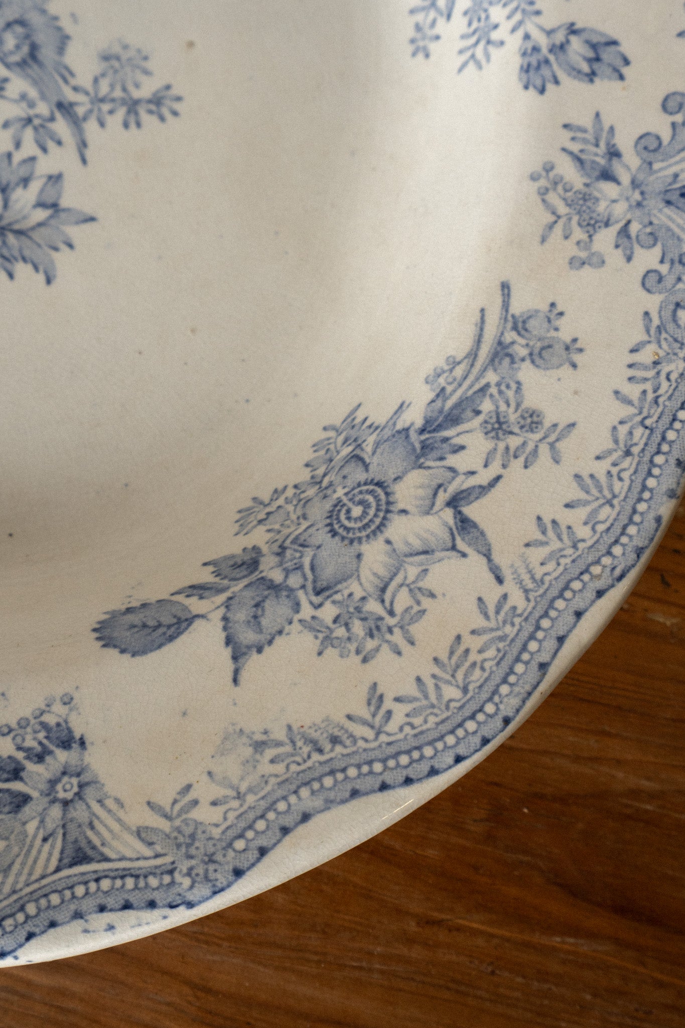 Victorian Blue & White Platter | “Pheasant” English Transferware - IDYLL MANOR