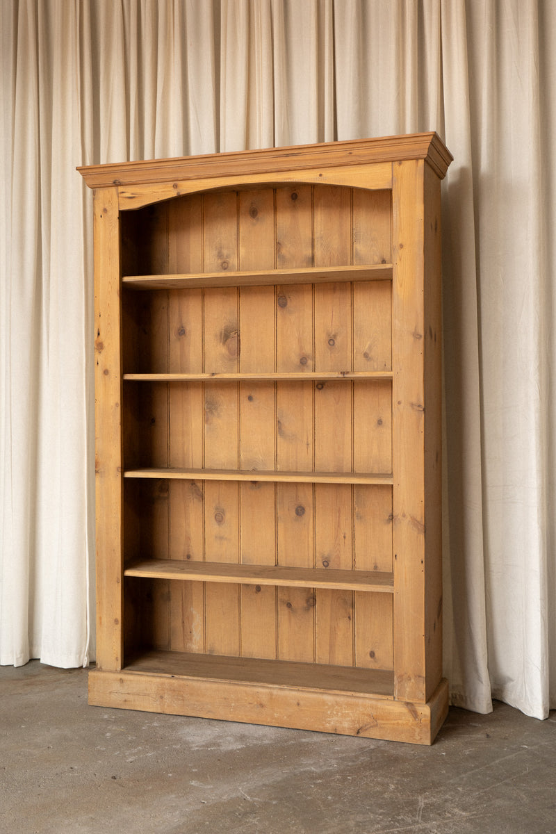 Solid Light Pine Bookcase | Open Shelving Cabinet - IDYLL MANOR