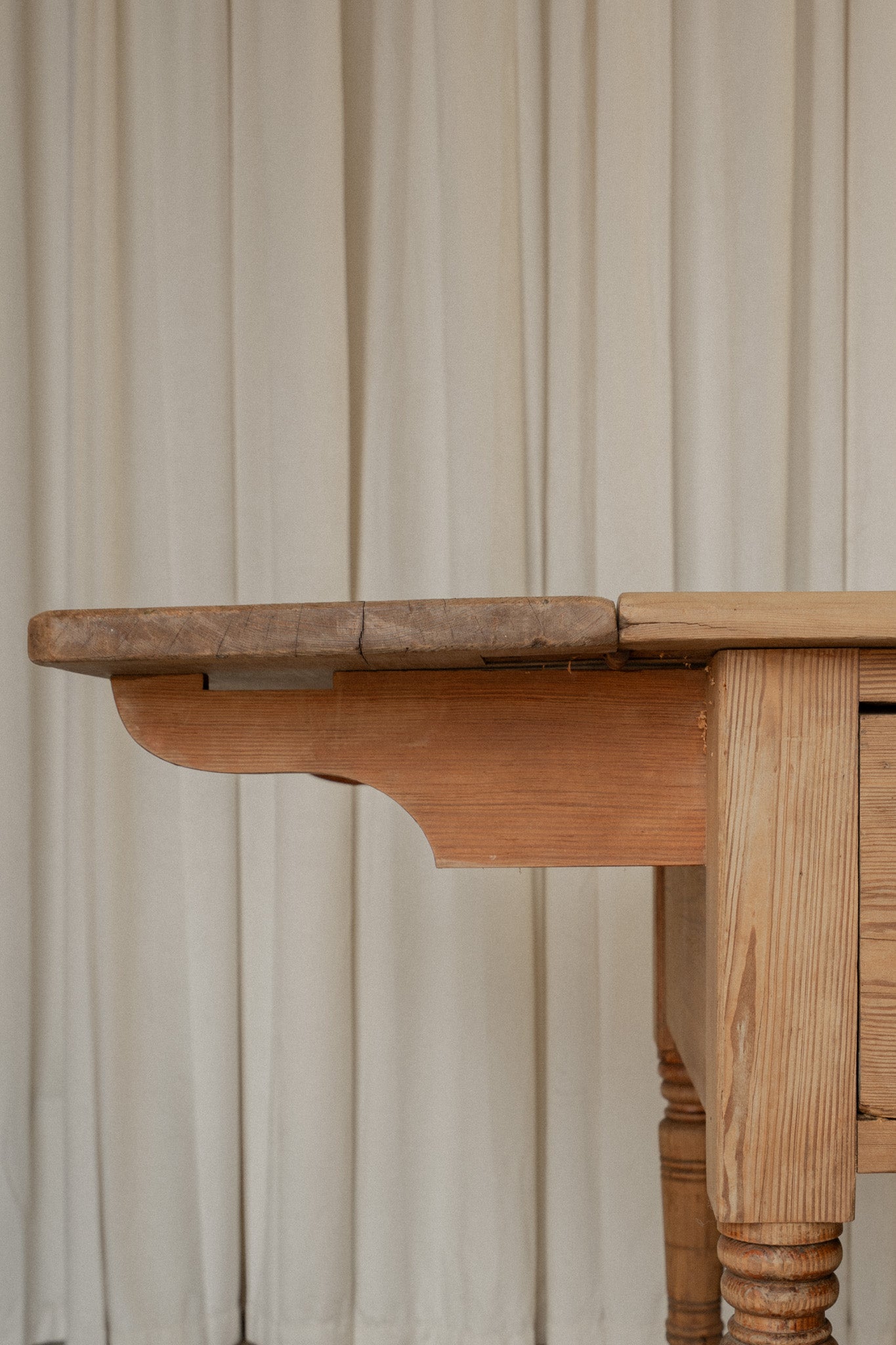 Antique Pine Drop End Hall Table | Kitchen Island - IDYLL MANOR