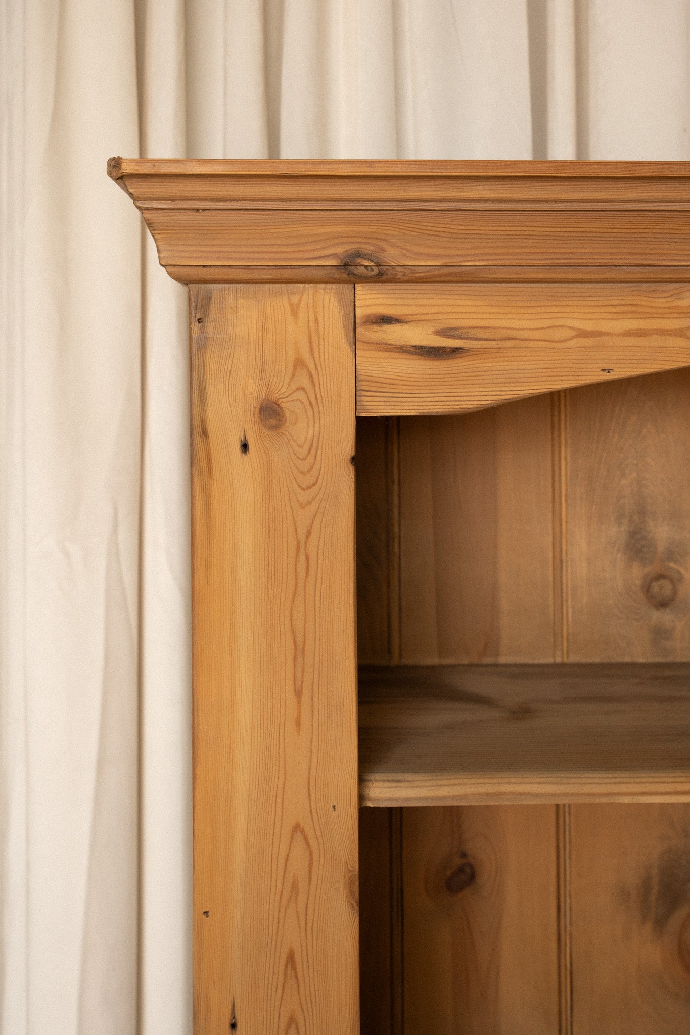 Solid Light Pine Bookcase | Open Shelving Cabinet - IDYLL MANOR