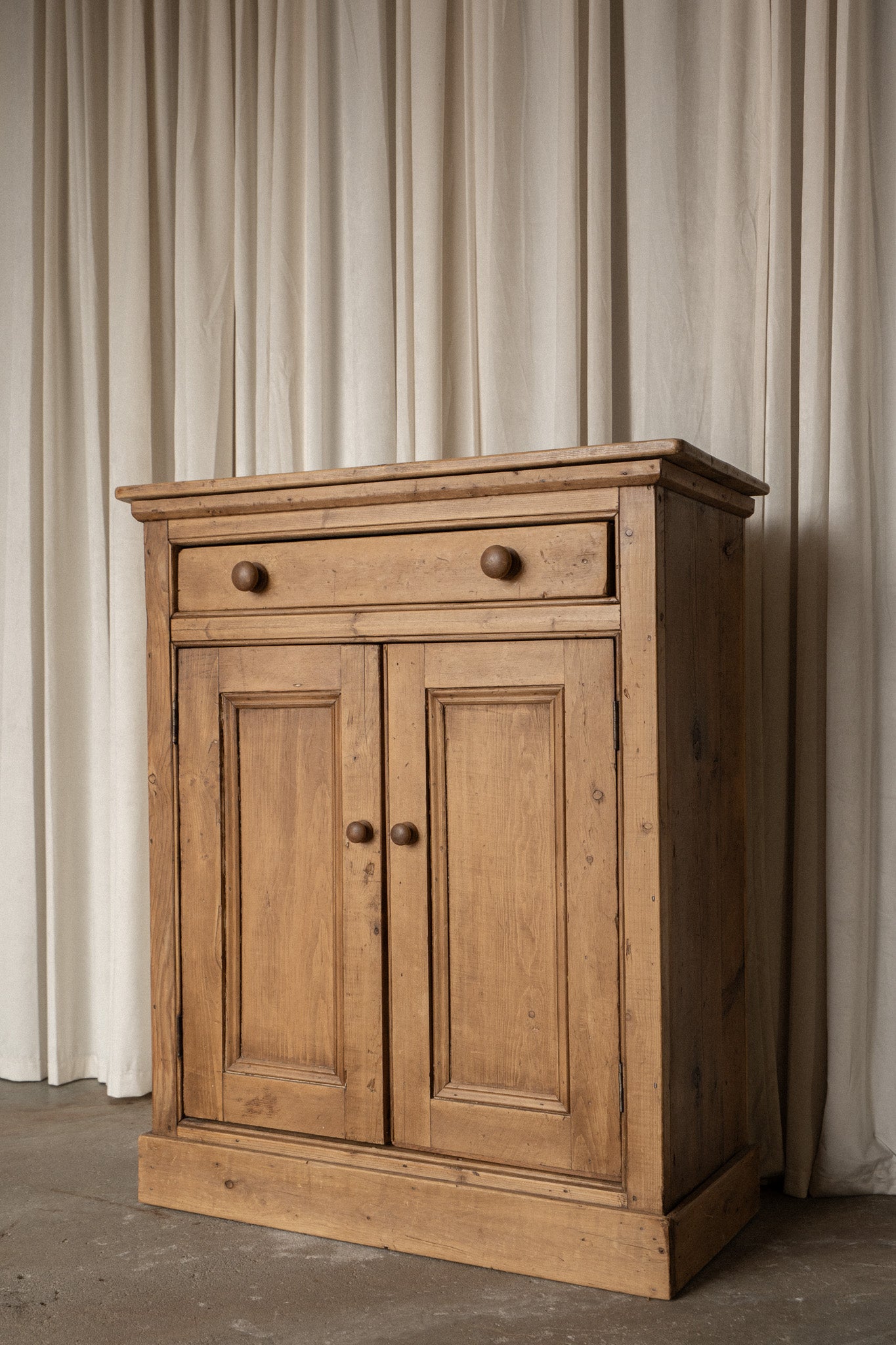 Antique Pine Cupboard | One Drawer Cabinet - IDYLL MANOR