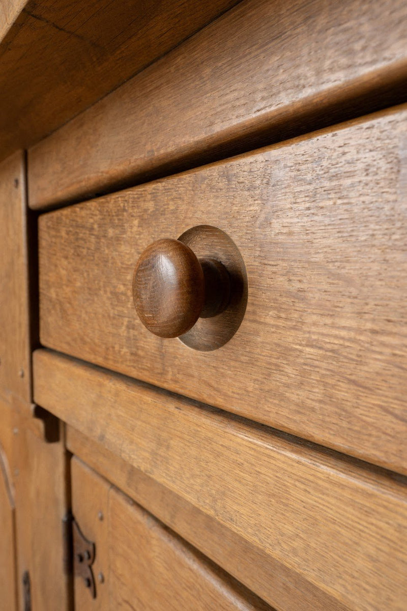 1930s XL French Oak Sideboard | Antique 4 Door Cabinet with Drawers - IDYLL MANOR
