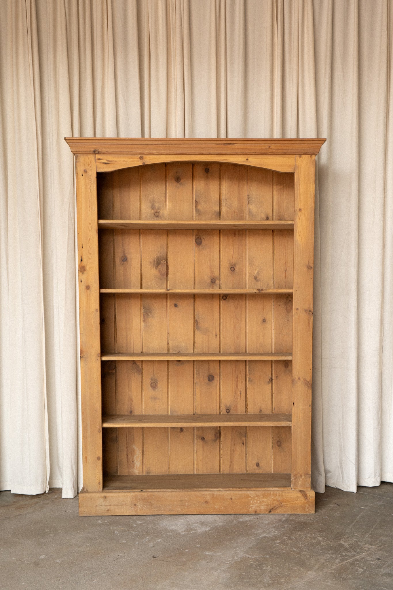 Solid Light Pine Bookcase | Open Shelving Cabinet - IDYLL MANOR