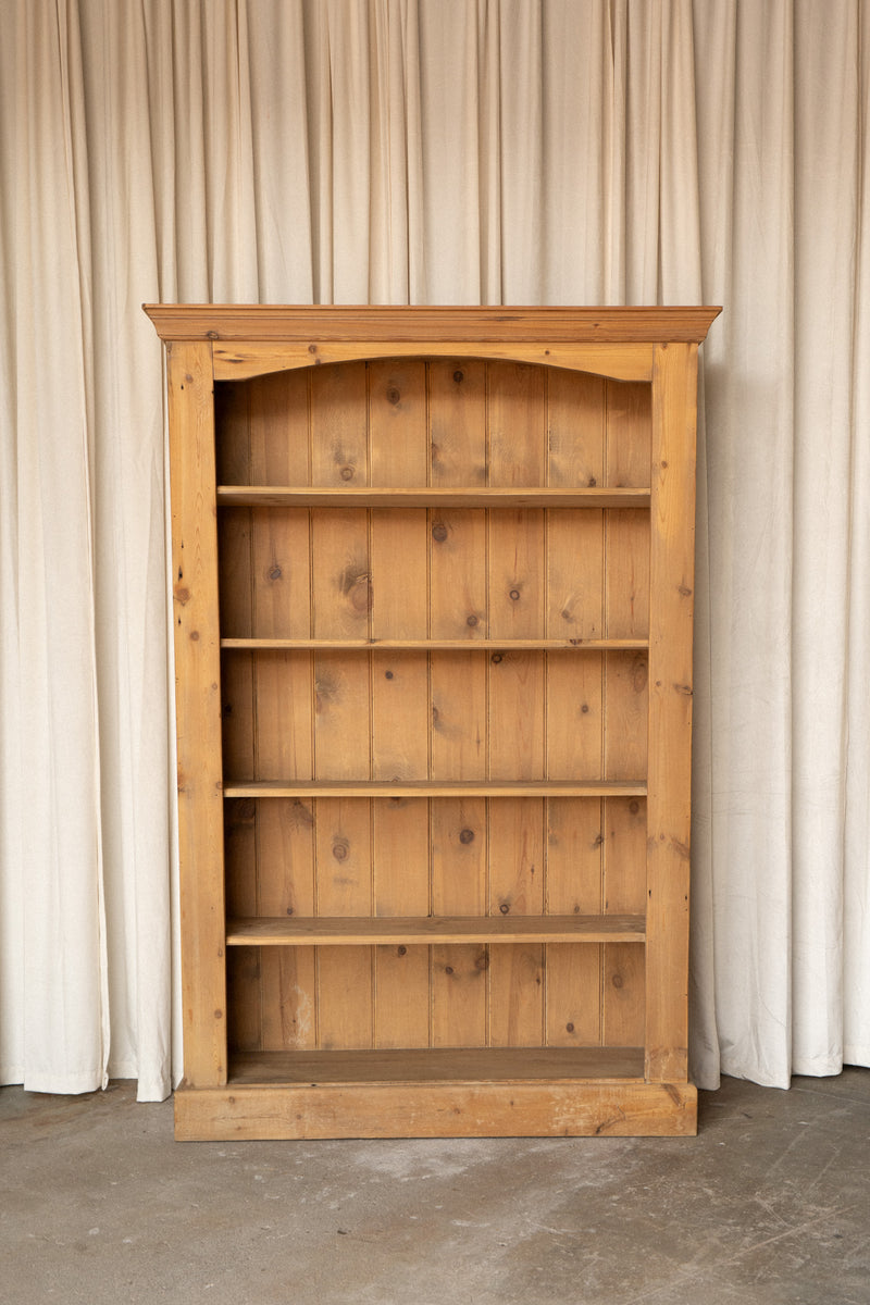 Solid Light Pine Bookcase | Open Shelving Cabinet - IDYLL MANOR