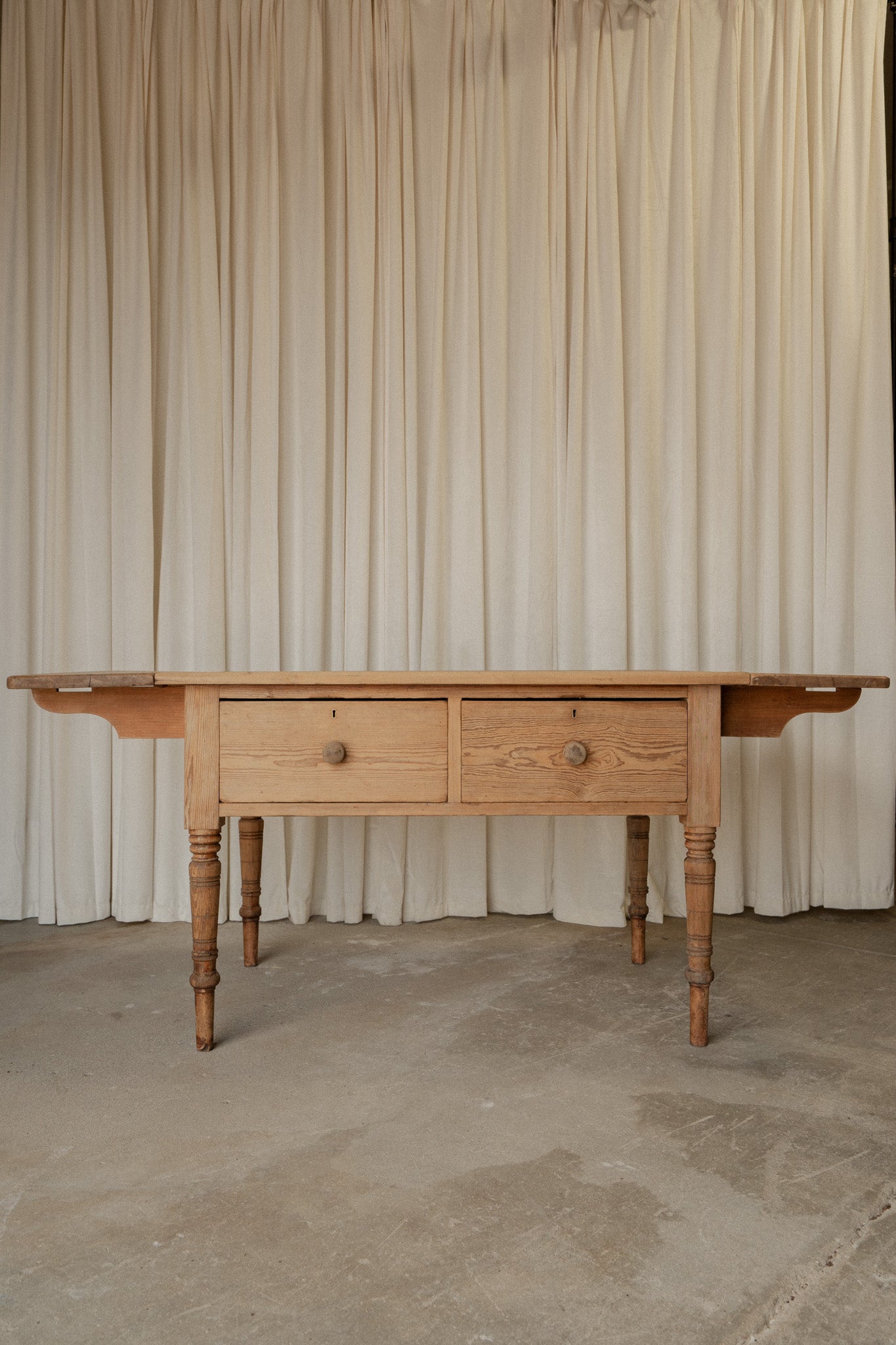 Antique Pine Drop End Hall Table | Kitchen Island - IDYLL MANOR
