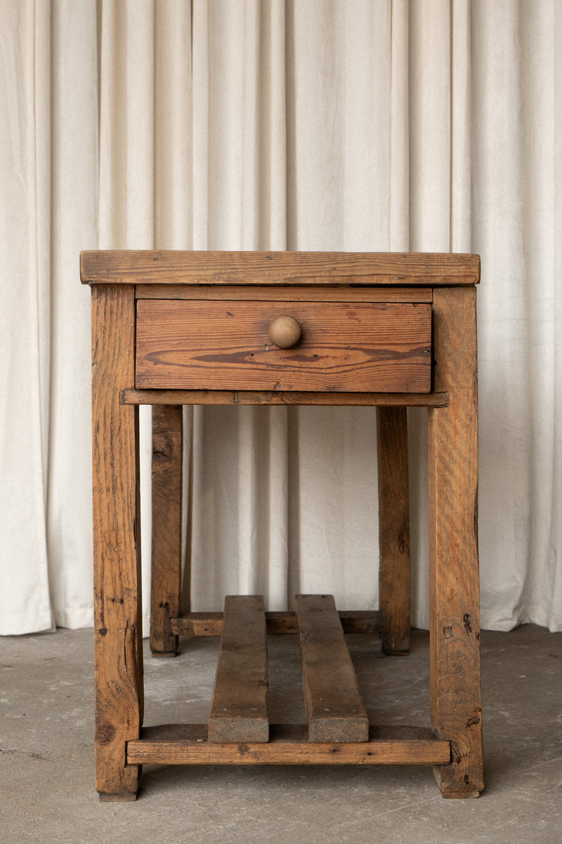 Pine Kitchen Prep Table | 2 Drawers - IDYLL MANOR