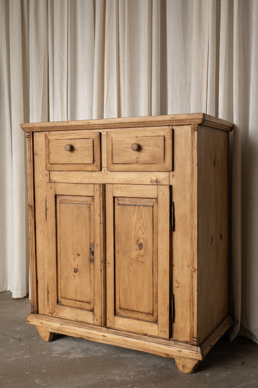 Antique Pine Storage Cabinet | 2 Door 2 Drawer - IDYLL MANOR