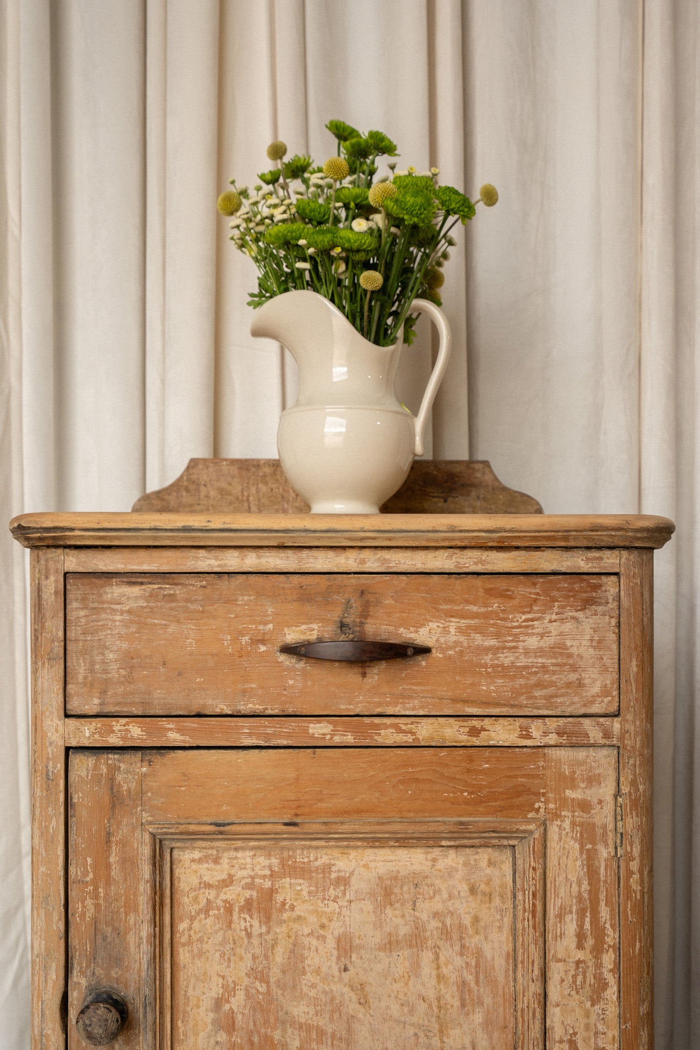 Victorian Pine Bedside Cupboard | Antique Washstand Nightstand - IDYLL MANOR