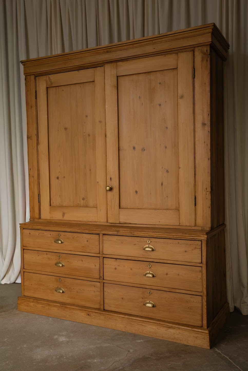 Large Antique Pine Larder Cupboard