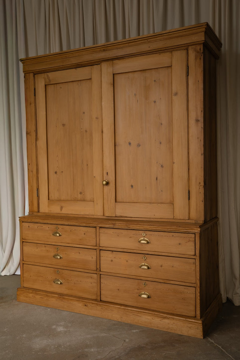 Large Antique Pine Larder Cupboard