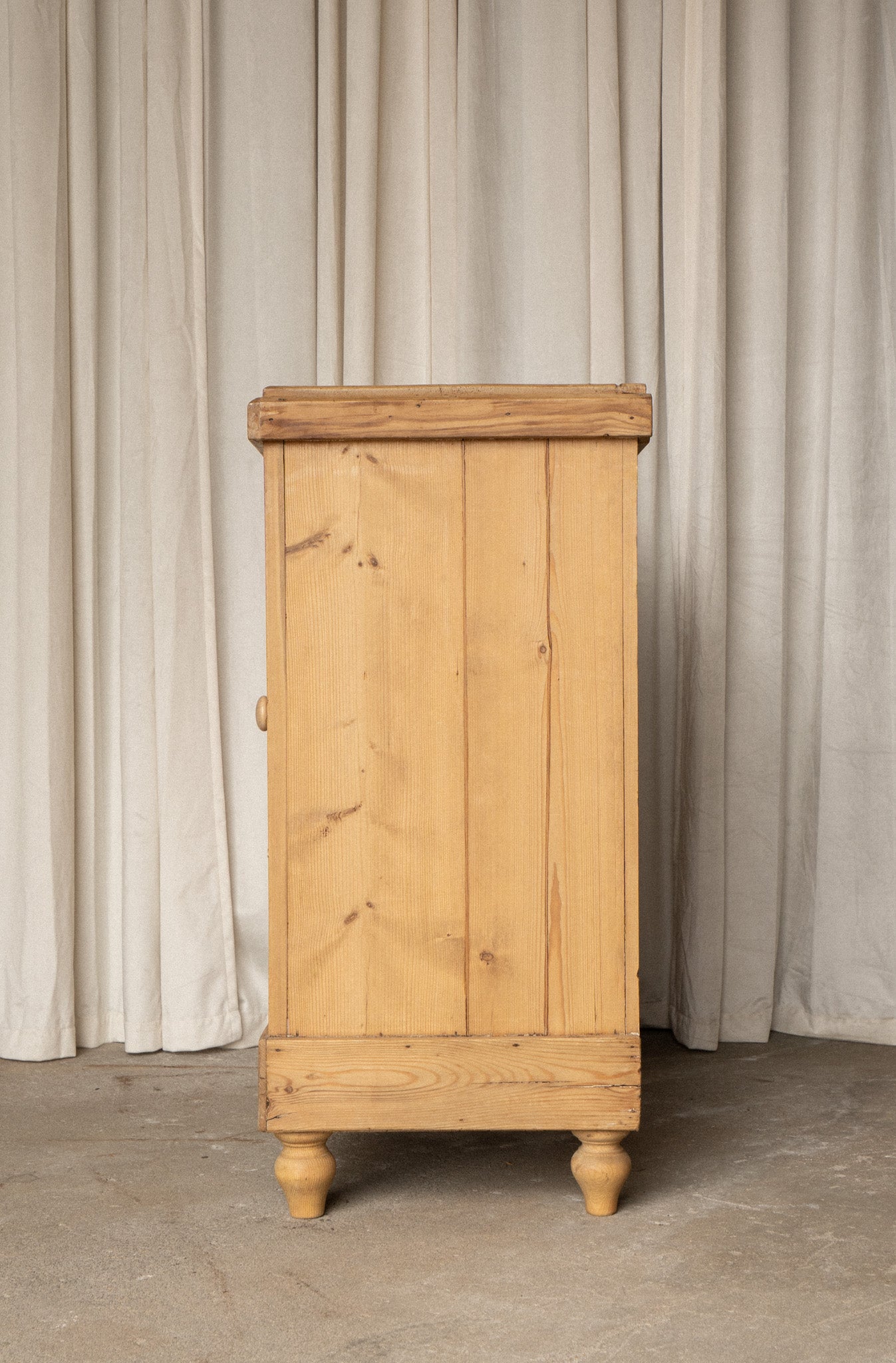 Antique Pine Cabinet | 3 Drawer & Cupboard Sideboard - IDYLL MANOR