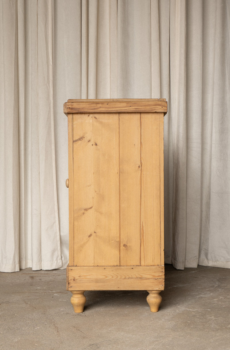 Antique Pine Cabinet | 3 Drawer & Cupboard Sideboard - IDYLL MANOR