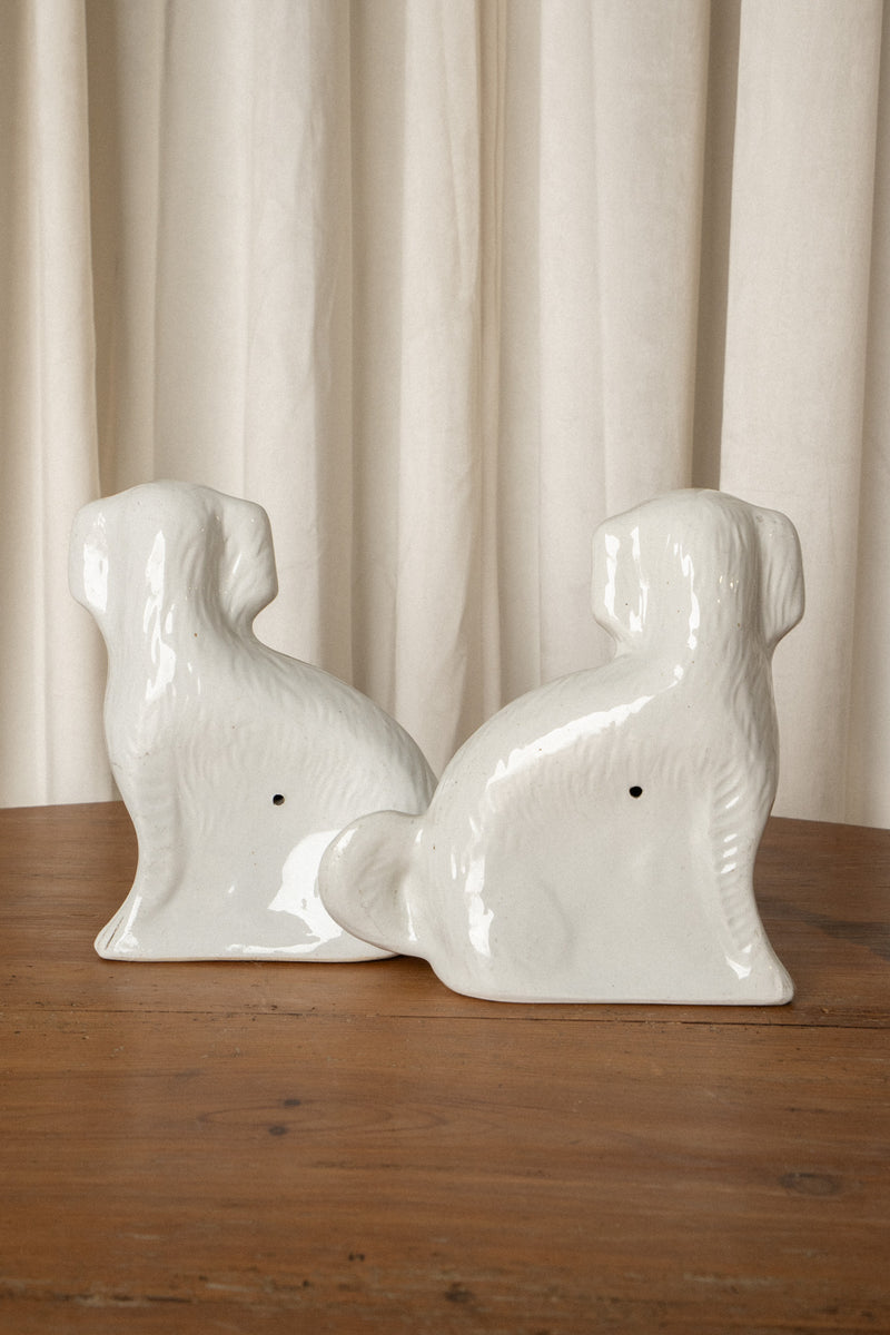 Staffordshire Dogs | Antique Mantel Spaniels (Set of 2) - IDYLL MANOR