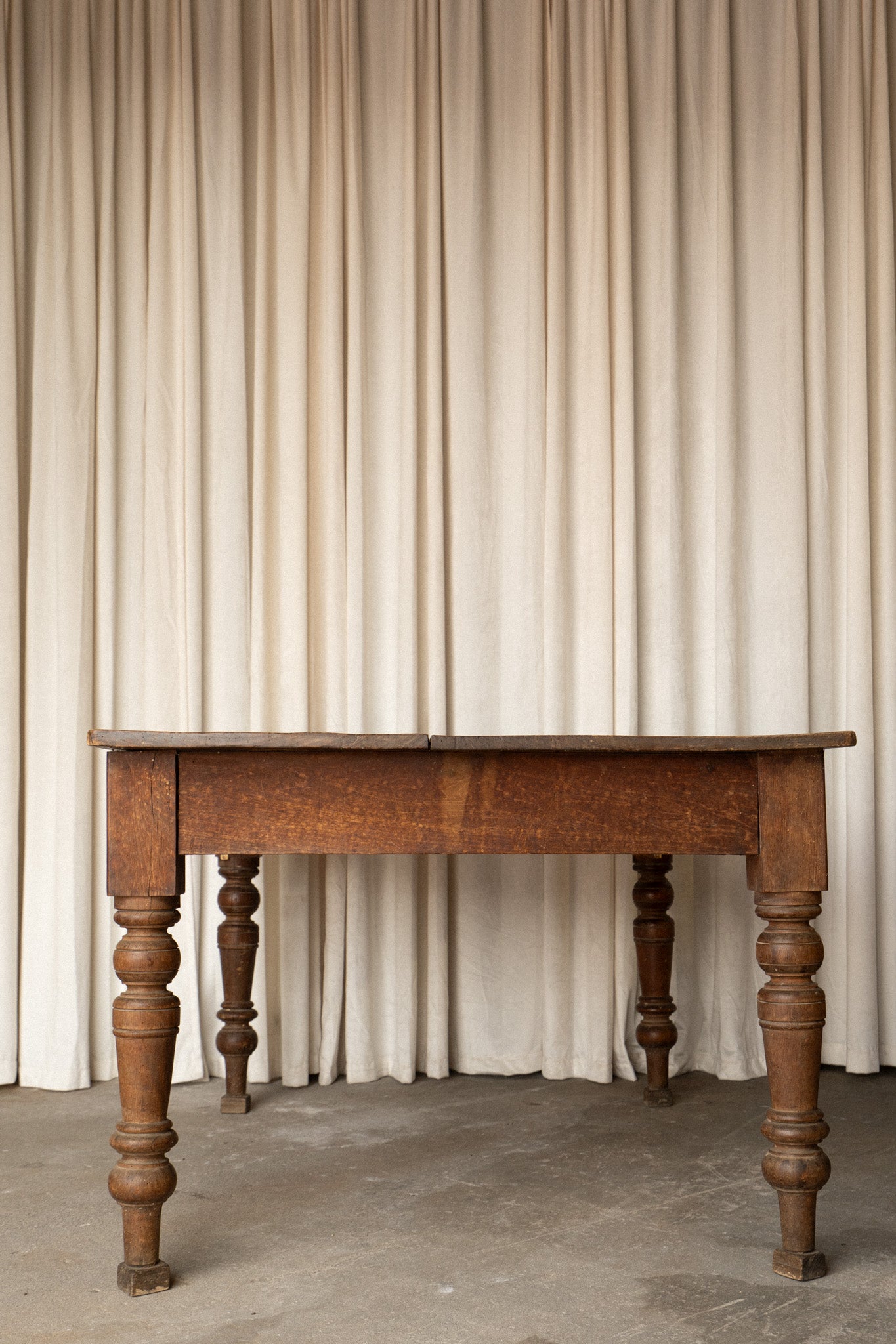 Antique Pine Farmhouse Table | 2 Drawers - IDYLL MANOR