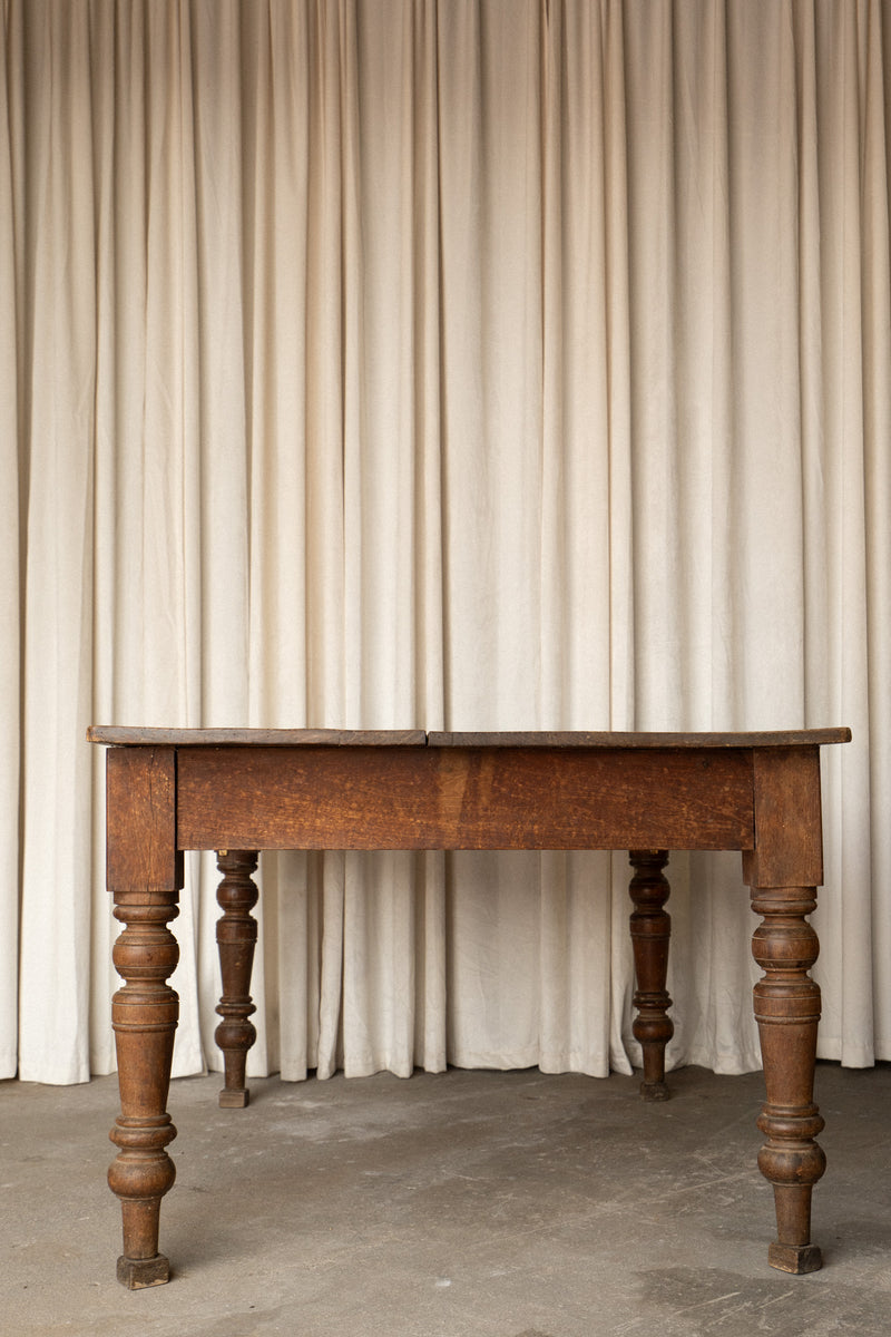 Antique Pine Farmhouse Table | 2 Drawers - IDYLL MANOR