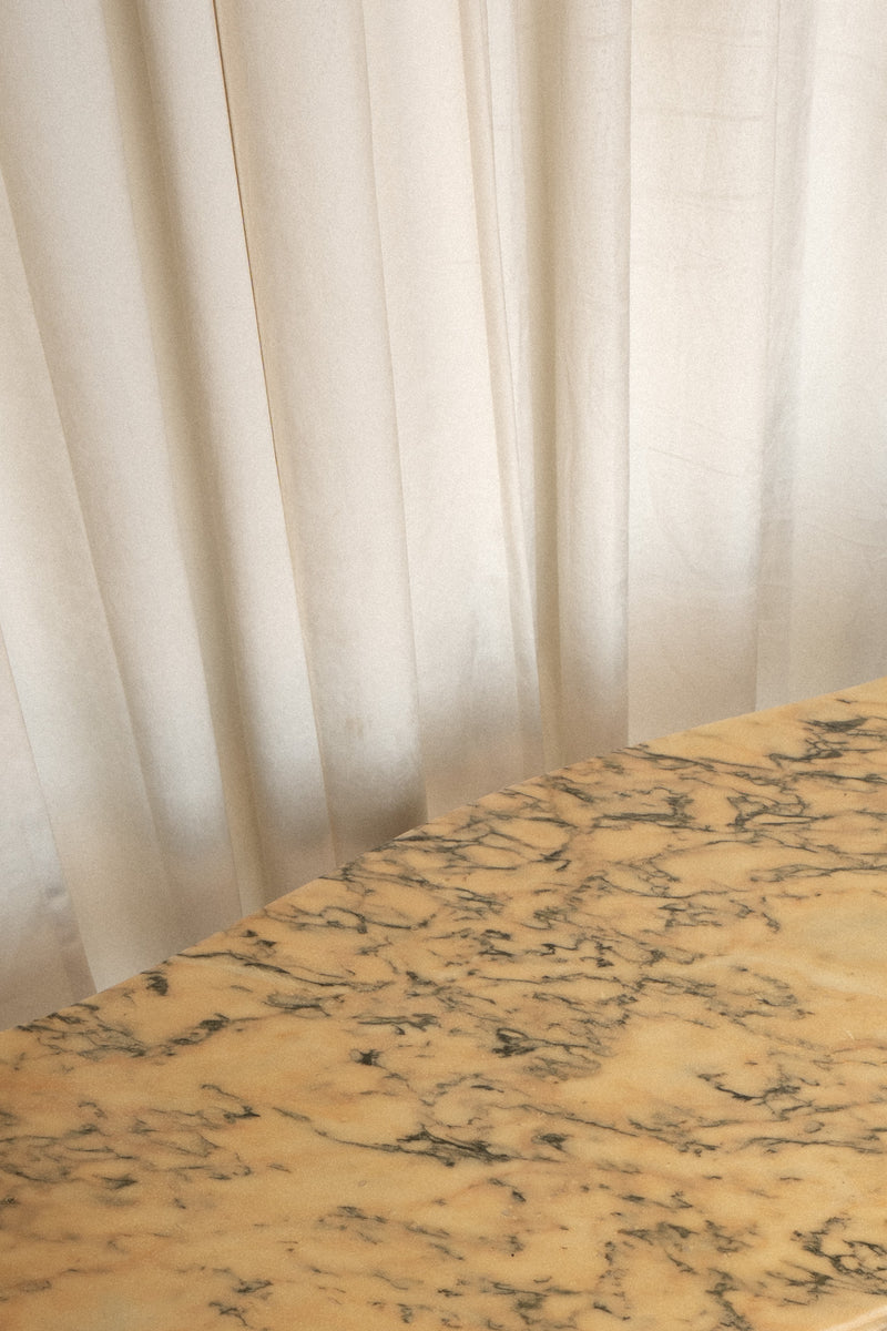 Louis XV Style Marble Top Coffee Table | Metal Base Side Table - IDYLL MANOR