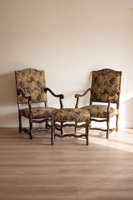 French Provincial Chairs & Footstool - IDYLL MANOR