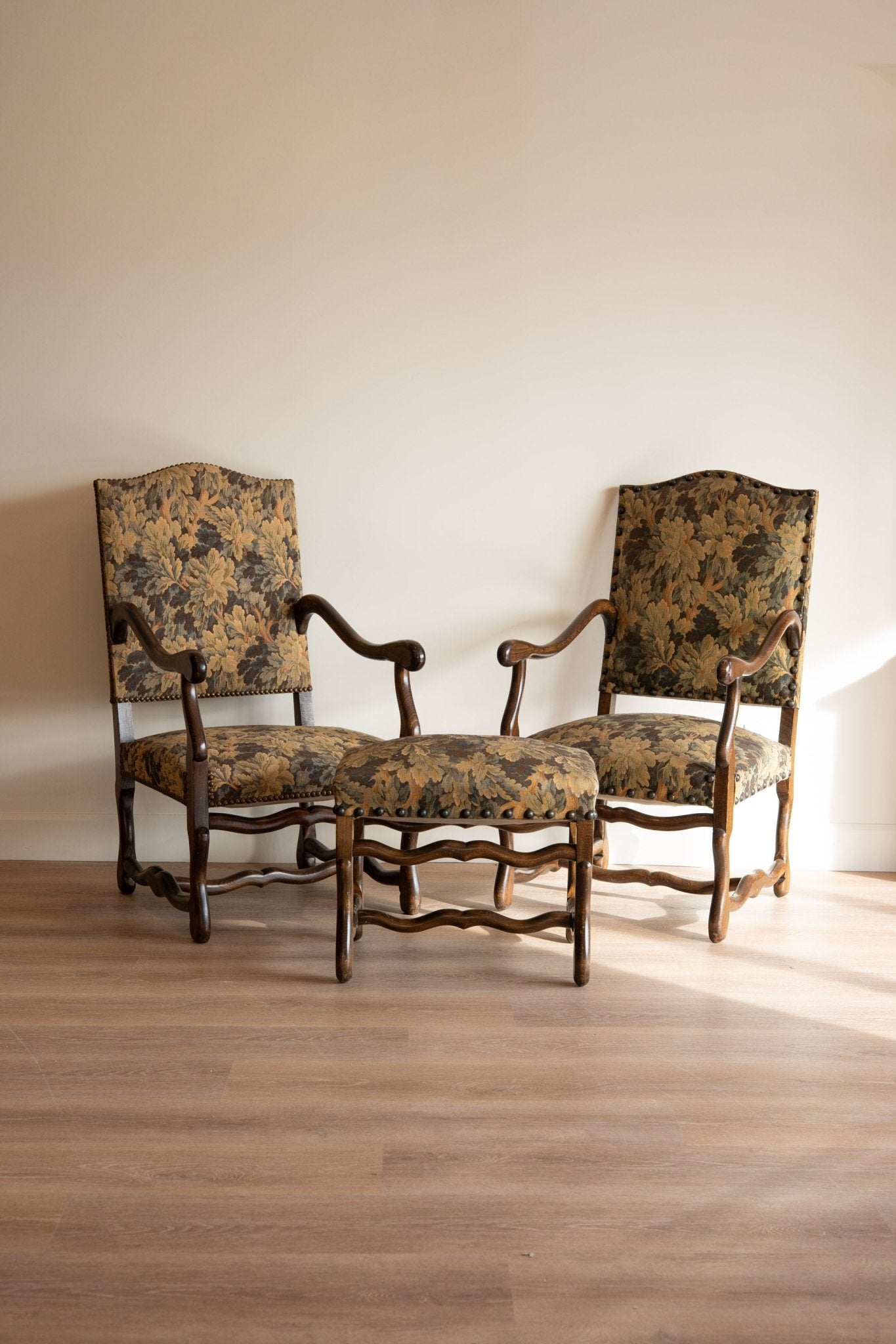 French Provincial Chairs & Footstool - IDYLL MANOR
