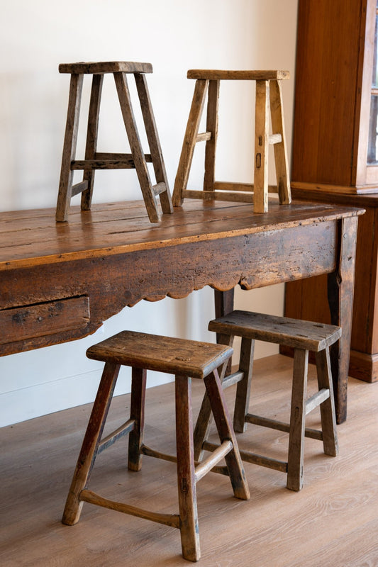 Large Primitive Stools - IDYLL MANOR