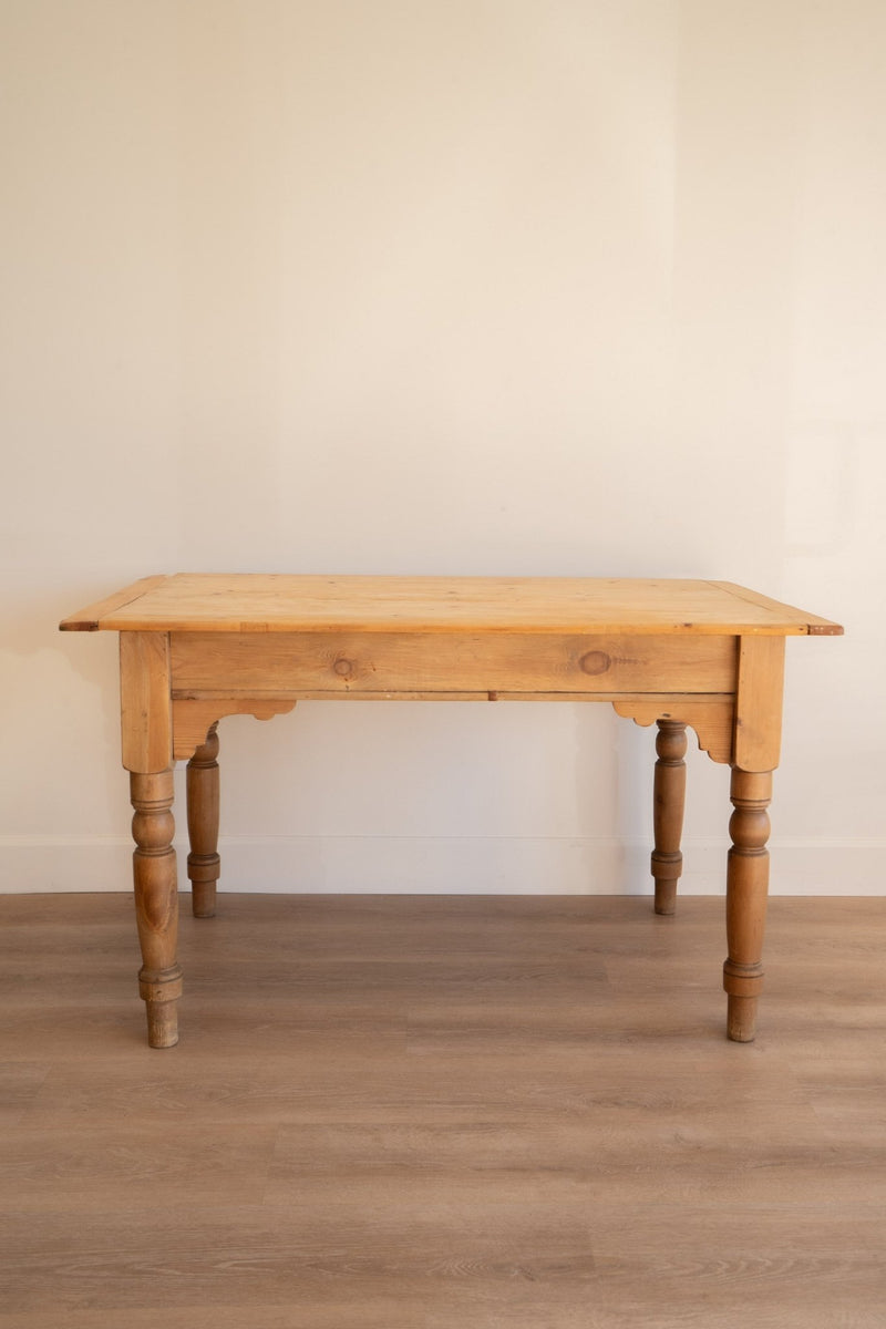 Pine Table, Scalloped Detailing - IDYLL MANOR