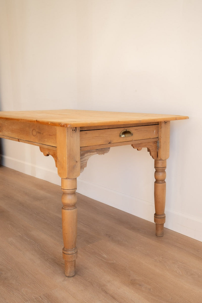 Pine Table, Scalloped Detailing - IDYLL MANOR
