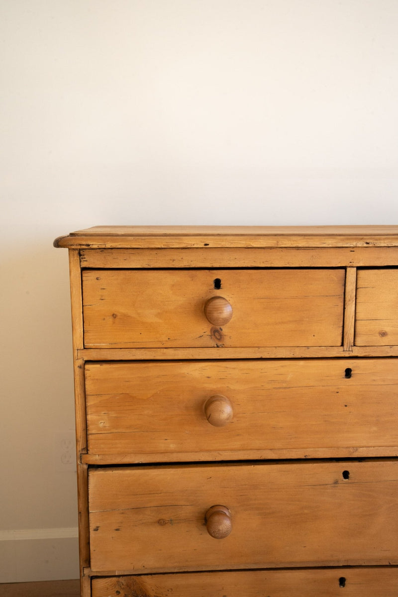 Light Pine Chest of Drawers | 2 over 3, Plinth Base - IDYLL MANOR