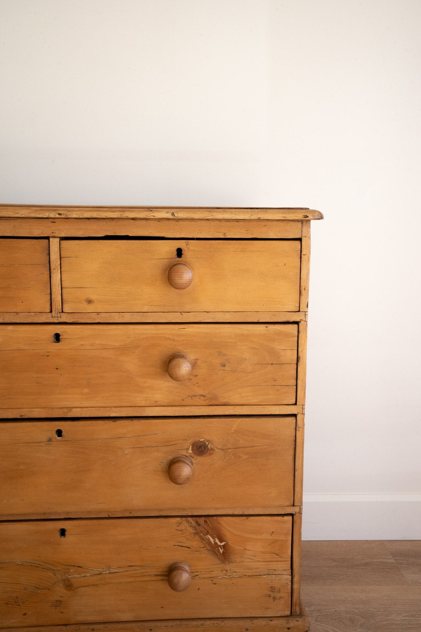Light Pine Chest of Drawers | 2 over 3, Plinth Base - IDYLL MANOR