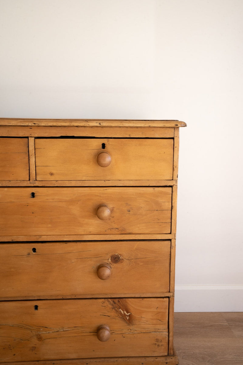 Light Pine Chest of Drawers | 2 over 3, Plinth Base - IDYLL MANOR