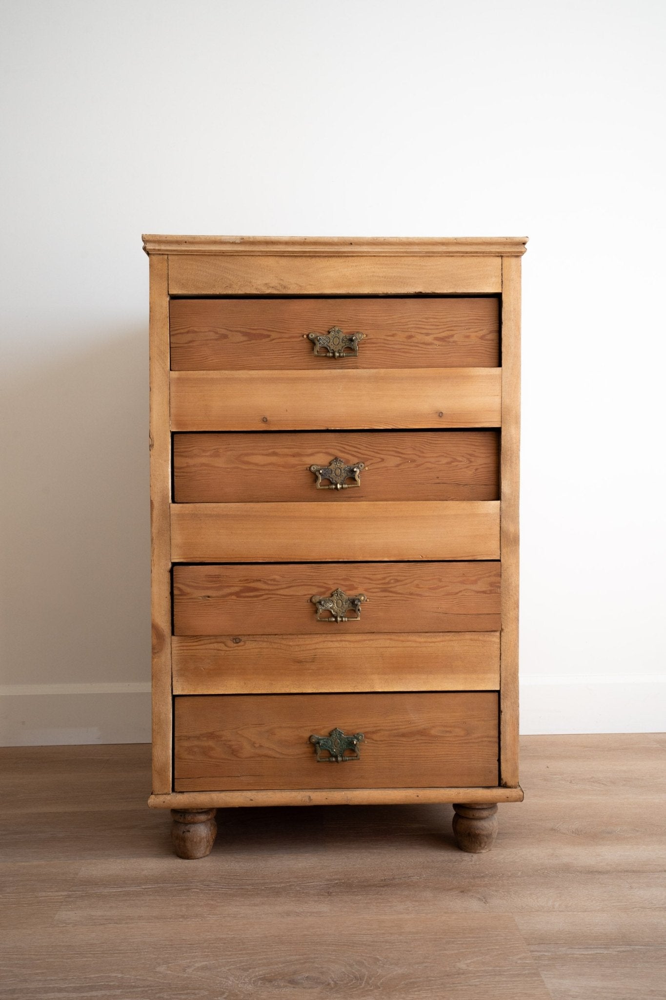Victorian Pine Tall Boy 4 Drawers - IDYLL MANOR