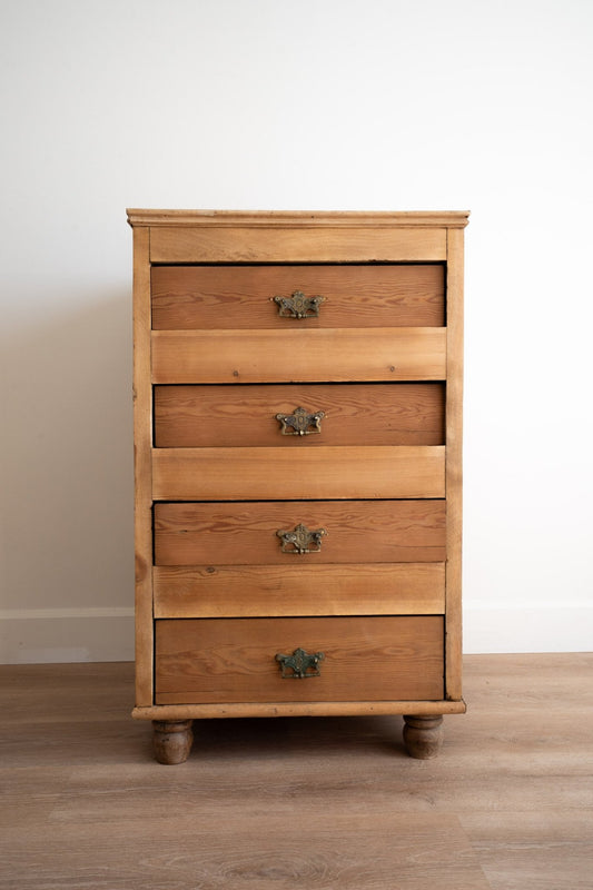 Victorian Pine Tall Boy 4 Drawers - IDYLL MANOR
